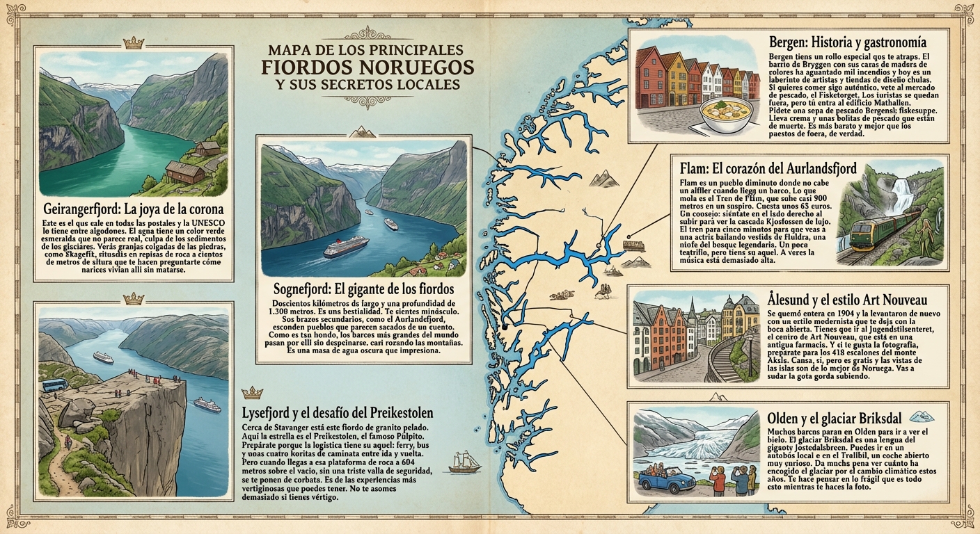Infografía sobre los fiordos noruegos 